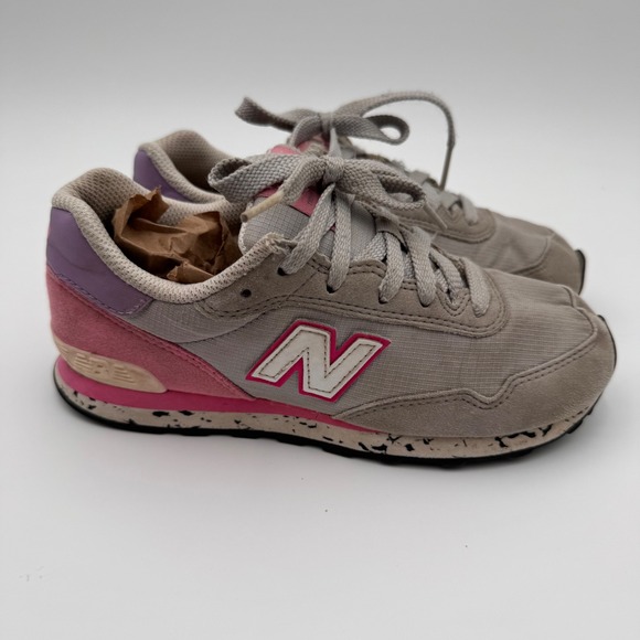 New Balance Other - New Balance 515 Kids Sneakers Grey Pink Purple Speckled Midsole Athletic Shoes‎